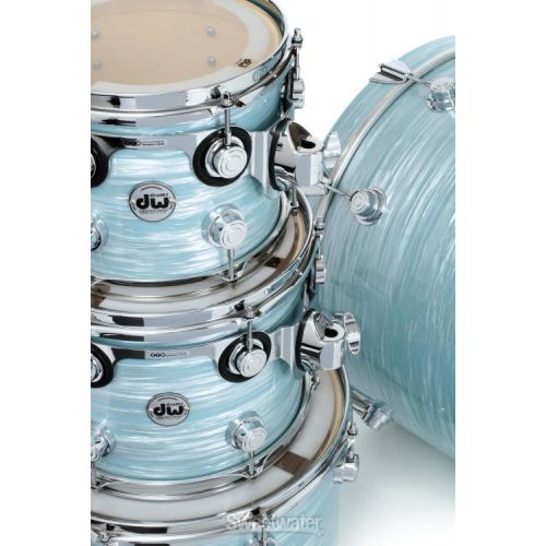  DW Collector's Series FinishPly 4-piece Shell Pack - Pale Blue Oyster with Chrome Hardware