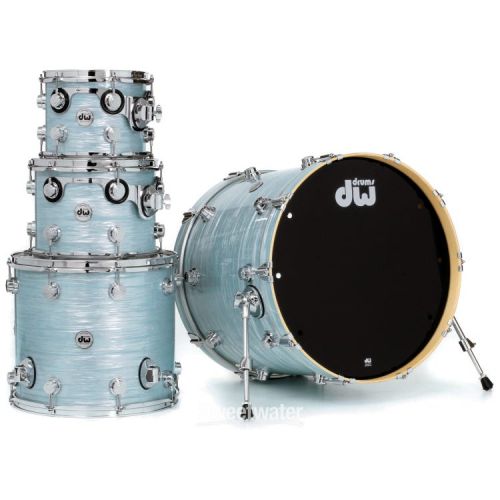  DW Collector's Series FinishPly 4-piece Shell Pack - Pale Blue Oyster with Chrome Hardware