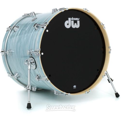  DW Collector's Series FinishPly 4-piece Shell Pack - Pale Blue Oyster with Chrome Hardware