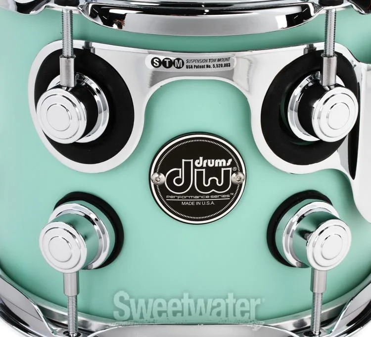  DW Performance Series Mounted Tom - 7 x 8 inch - Satin Sea Foam - Sweetwater Exclusive