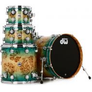 DW Collector's Series Exotic 4-piece Shell Pack - Candy Blue Azure Burst over Mapa Burl