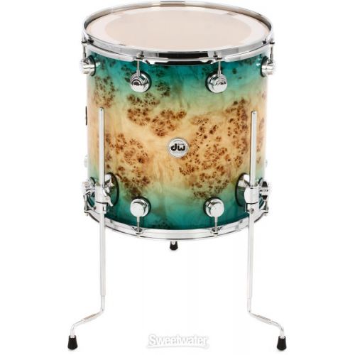  DW Collector's Series Exotic 4-piece Shell Pack - Candy Blue Azure Burst over Mapa Burl