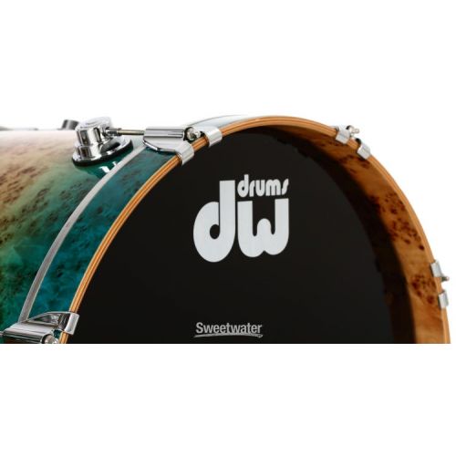  DW Collector's Series Exotic 4-piece Shell Pack - Candy Blue Azure Burst over Mapa Burl