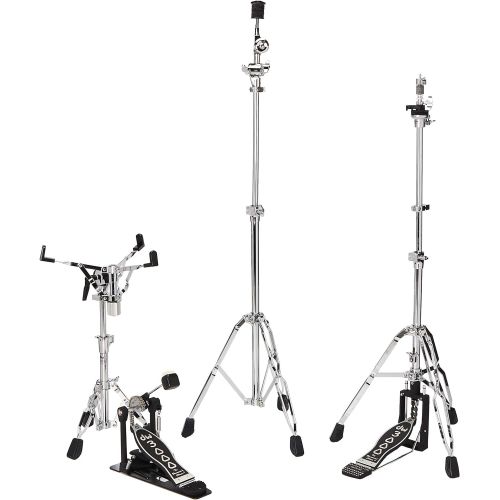  DW DWCP3000PK Drumset Hardware Pack with 3300 Snare Drum Stand, 3500 Hi-Hat Stand, 3700 Boom Cymbal Stand and 3000 Single Bass Drum Pedal