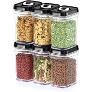 [아마존 핫딜] [아마존핫딜]DWELLZA KITCHEN Airtight Food Storage Containers with Lids  6 Piece Set/All Same Size - Air Tight Snacks Pantry & Kitchen Container - Clear Plastic BPA-Free - Keeps Food Fresh & D
