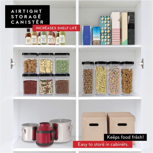  [아마존 핫딜] [아마존핫딜]DWELLZA KITCHEN Airtight Food Storage Containers with Lids  6 Piece Set/All Same Size - Air Tight Snacks Pantry & Kitchen Container - Clear Plastic BPA-Free - Keeps Food Fresh & D