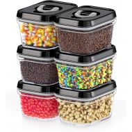 [아마존핫딜][아마존 핫딜] DWELLZA KITCHEN Airtight Food Storage Containers with Lids - 6 Pieces All Same Size - Pantry Container for Spices, Candy, Nuts, Coffee and Tea, Clear Plastic BPA-Free, Keeps Food F