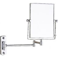 DW&HX Extendable Makeup Mirror, Wall Mirror Wall Mounted Two-Sided Swivel Vanity Mirror Push-Pull Enlarge Hanging Mirror Folding Mirror Bathroom Makeup Mirror-Silvery