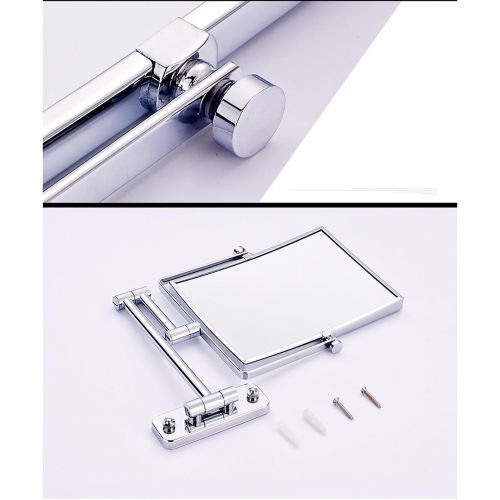  DW&HX Extendable Makeup Mirror, Wall Mirror Wall Mounted Two-Sided Swivel Vanity Mirror Push-Pull Enlarge Hanging Mirror Folding Mirror Bathroom Makeup Mirror-Silvery