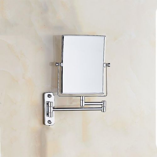  DW&HX Extendable Makeup Mirror, Wall Mirror Wall Mounted Two-Sided Swivel Vanity Mirror Push-Pull Enlarge Hanging Mirror Folding Mirror Bathroom Makeup Mirror-Silvery