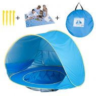 DX DA XIN Baby Beach Tent, Pop Up Baby Sun Shelter with Pool Shade UV Protection Baby Pool Tent with Beach Blanket Sand Free