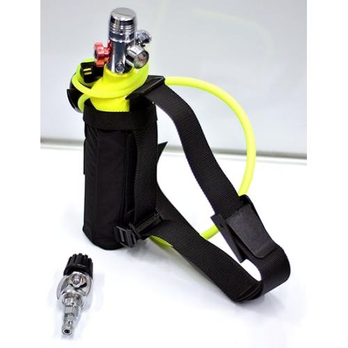  Bailout Pony Bottle Diving Kit with Nylon Belt - Hose - 6 cf Tank - SPG Gauge - Regulator - Fill Adapter - Back Up Air Scuba Dive Egressor