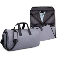 DXH-Bags Store 2 in 1 Convertible Duffle Garment Bag with Shoulder Strap,Travel Garment Bag Carry On Weekend Bag (Black)