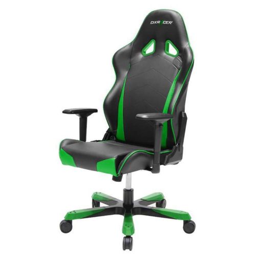  DXRacer OHTS29NE Black & Green Tank Series Gaming Chair Ergonomic High Backrest Office Computer Chair Esports Chair Swivel Tilt and Recline with Headrest and Lumbar Cushion + War