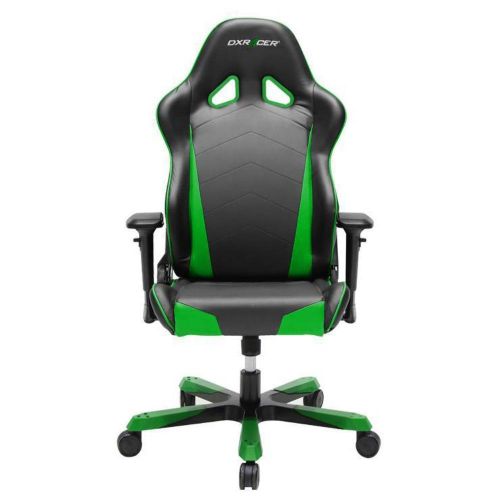  DXRacer OHTS29NE Black & Green Tank Series Gaming Chair Ergonomic High Backrest Office Computer Chair Esports Chair Swivel Tilt and Recline with Headrest and Lumbar Cushion + War