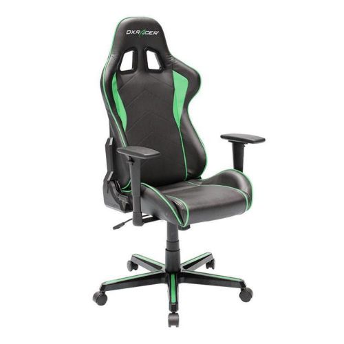  DXRacer OHFH08NE Black & Green Formula Series Gaming Chair Ergonomic High Backrest Office Computer Chair Esports Chair Swivel Tilt and Recline with Headrest and Lumbar Cushion +