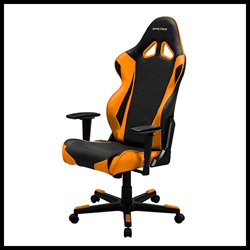  DXRacer OHRE0NO Black & Orange Racing Series Gaming Chair Ergonomic High Backrest Office Computer Chair Esports Chair Swivel Tilt and Recline with Headrest and Lumbar Cushion + W