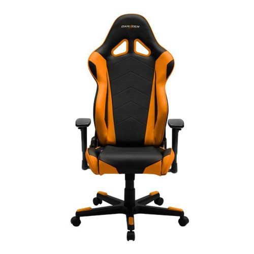  DXRacer OHRE0NO Black & Orange Racing Series Gaming Chair Ergonomic High Backrest Office Computer Chair Esports Chair Swivel Tilt and Recline with Headrest and Lumbar Cushion + W