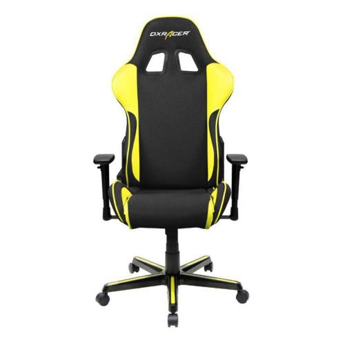  DXRacer OHFH11NY Black & Yellow Formula Series Gaming Chair Ergonomic High Backrest Office Computer Chair Esports Chair Swivel Tilt and Recline with Headrest and Lumbar Cushion +