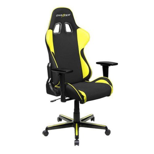  DXRacer OHFH11NY Black & Yellow Formula Series Gaming Chair Ergonomic High Backrest Office Computer Chair Esports Chair Swivel Tilt and Recline with Headrest and Lumbar Cushion +