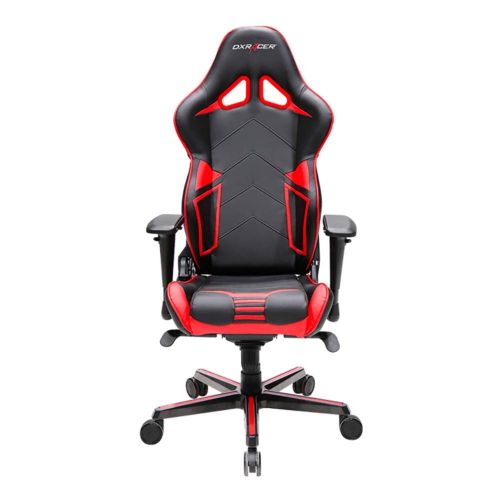  DXRacer OHRV131NR Black & Red Racing Series Gaming Chair Ergonomic High Backrest Office Computer Chair Esports Chair Swivel Tilt and Recline with Headrest and Lumbar Cushion + Wa