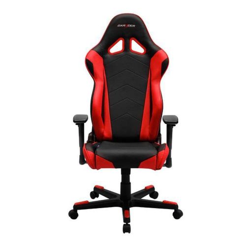  DXRacer OHRE0NR Black & Red Racing Series Gaming Chair Ergonomic High Backrest Office Computer Chair Esports Chair Swivel Tilt and Recline with Headrest and Lumbar Cushion + Warr