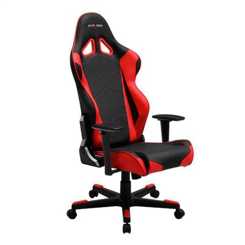  DXRacer OHRE0NR Black & Red Racing Series Gaming Chair Ergonomic High Backrest Office Computer Chair Esports Chair Swivel Tilt and Recline with Headrest and Lumbar Cushion + Warr