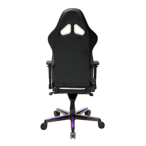  DXRacer OHRH110NWV Black, White & Violet Racing Series Gaming Chair Ergonomic High Backrest Office Computer Chair Esports Chair Swivel Tilt and Recline with Headrest and Lumbar C