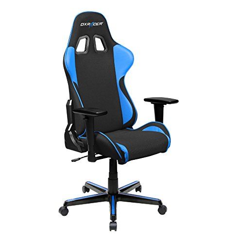  DXRacer OHFH11NB Black & Blue Formula Series Gaming Chair Ergonomic High Backrest Office Computer Chair Esports Chair Swivel Tilt and Recline with Headrest and Lumbar Cushion + W