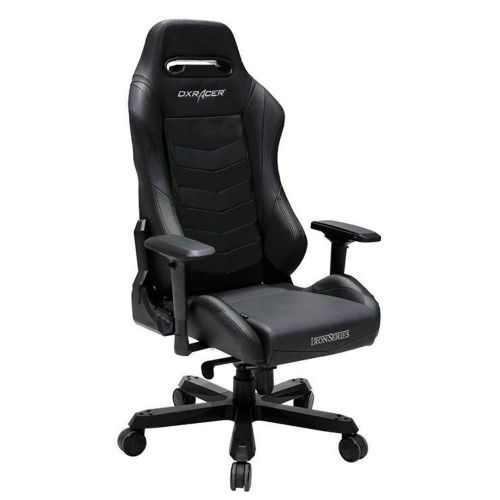  DXRacer OHIS166N Black Iron Series Gaming Chair Ergonomic High Backrest Office Computer Chair Esports Chair Swivel Tilt and Recline with Headrest and Lumbar Cushion + Warranty