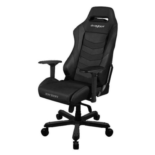  DXRacer OHIS166N Black Iron Series Gaming Chair Ergonomic High Backrest Office Computer Chair Esports Chair Swivel Tilt and Recline with Headrest and Lumbar Cushion + Warranty