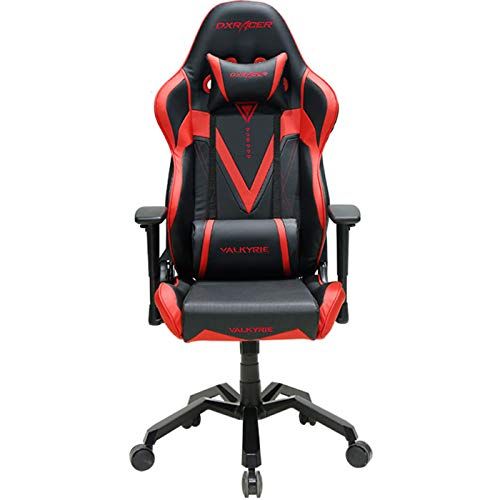  DXRacer OHVB03NR Black & Red Valkyrie Series Gaming Chair Ergonomic High Backrest Office Computer Chair Esports Chair Swivel Tilt and Recline with Headrest and Lumbar Cushion + W