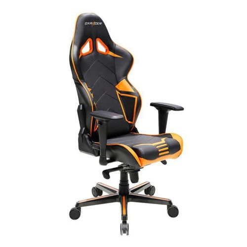  DXRacer OHRV131NO Black & Orange Racing Series Gaming Chair Ergonomic High Backrest Office Computer Chair Esports Chair Swivel Tilt and Recline with Headrest and Lumbar Cushion +