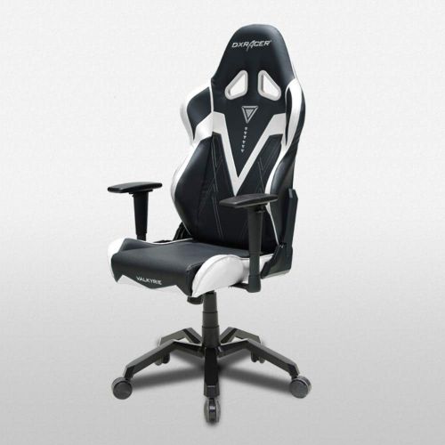  DXRacer OHVB03NW Black & White Valkyrie Series Gaming Chair Ergonomic High Backrest Office Computer Chair Esports Chair Swivel Tilt and Recline with Headrest and Lumbar Cushion +