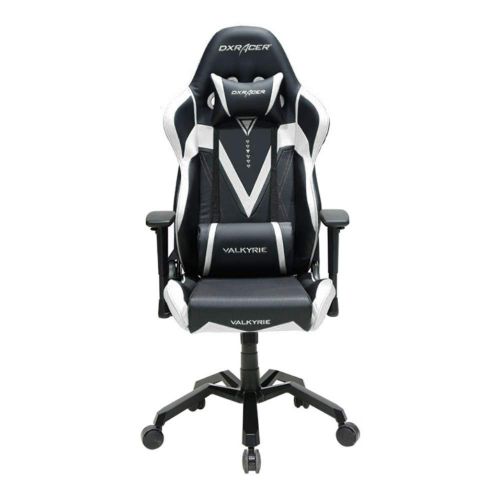  DXRacer OHVB03NW Black & White Valkyrie Series Gaming Chair Ergonomic High Backrest Office Computer Chair Esports Chair Swivel Tilt and Recline with Headrest and Lumbar Cushion +