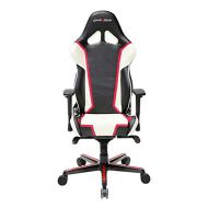 DXRacer OH/RH110/NWR Black/White/Red Racing Series Gaming Chair Ergonomic High Backrest Office Computer Chair Esports Chair Swivel Tilt and Recline with Headrest and Lumbar Cushion