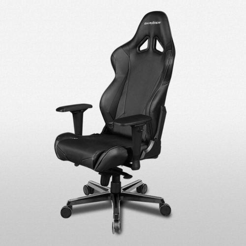  DXRacer OHRV001N Black Racing Series Gaming Chair Ergonomic High Backrest Office Computer Chair Esports Chair Swivel Tilt and Recline with Headrest and Lumbar Cushion + Warranty