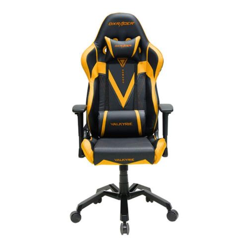  DXRacer OHVB03NA Black & Gold Valkyrie Series Gaming Chair Ergonomic High Backrest Office Computer Chair Esports Chair Swivel Tilt and Recline with Headrest and Lumbar Cushion +