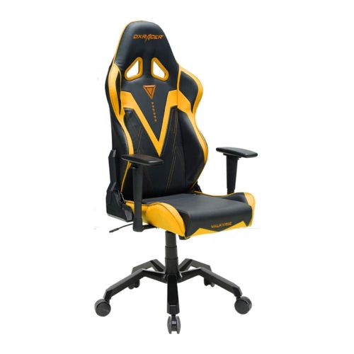  DXRacer OHVB03NA Black & Gold Valkyrie Series Gaming Chair Ergonomic High Backrest Office Computer Chair Esports Chair Swivel Tilt and Recline with Headrest and Lumbar Cushion +