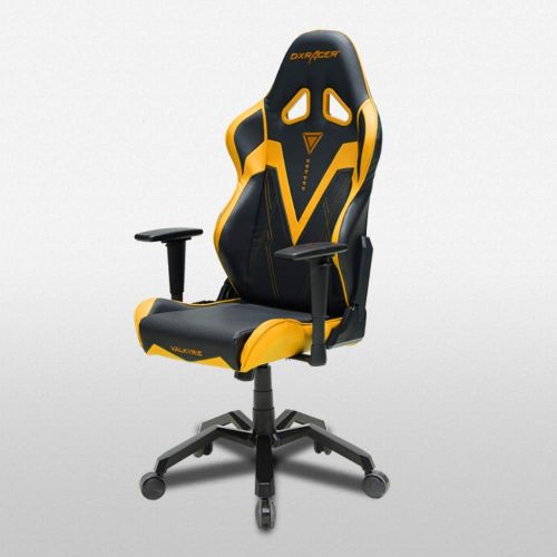  DXRacer OHVB03NA Black & Gold Valkyrie Series Gaming Chair Ergonomic High Backrest Office Computer Chair Esports Chair Swivel Tilt and Recline with Headrest and Lumbar Cushion +