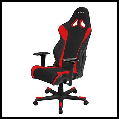  DXRacer OHRW106NR Black & Red Racing Series Gaming Chair Ergonomic High Backrest Office Computer Chair Esports Chair Swivel Tilt and Recline with Headrest and Lumbar Cushion + Wa