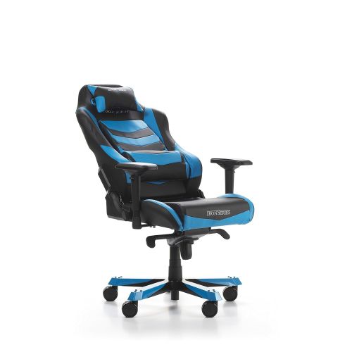  DXRacer Iron series OH/IS166/NB Large size Seat Office Chair Gaming Ergonomic with - Included Head and Lumbar Support Pillows (Black / Blue)