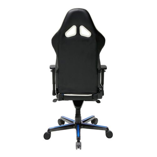  DXRacer Premium Racing Bucket Gaming Chair  Ergonomic & Comfortable  Desk & Executive PVC Chair with Padded Pillows  Color: Black/White/Blue Series: Racing DOH/RH110/NWB Newedg