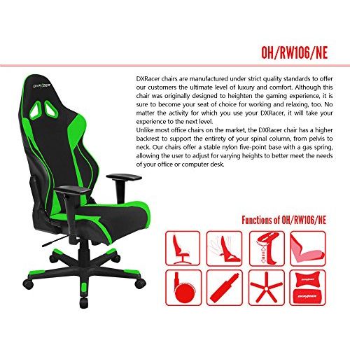  DXRacer RW106/NE Racing Series Racing Bucket Seat Office Chair Gaming Ergonomic with Lumbar Support