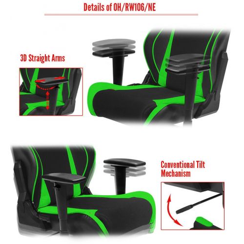  DXRacer RW106/NE Racing Series Racing Bucket Seat Office Chair Gaming Ergonomic with Lumbar Support