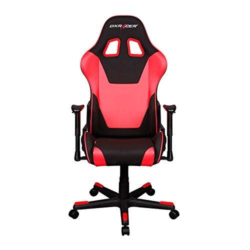  DXRacer Formula Series OH/FD101/NR Racing Seat Office Chair Gaming Ergonomic adjustable Computer Chair Included Head Lumbar Support Pillows (Black, Red)