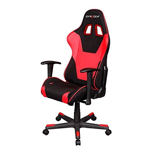  DXRacer Formula Series OH/FD101/NR Racing Seat Office Chair Gaming Ergonomic adjustable Computer Chair Included Head Lumbar Support Pillows (Black, Red)