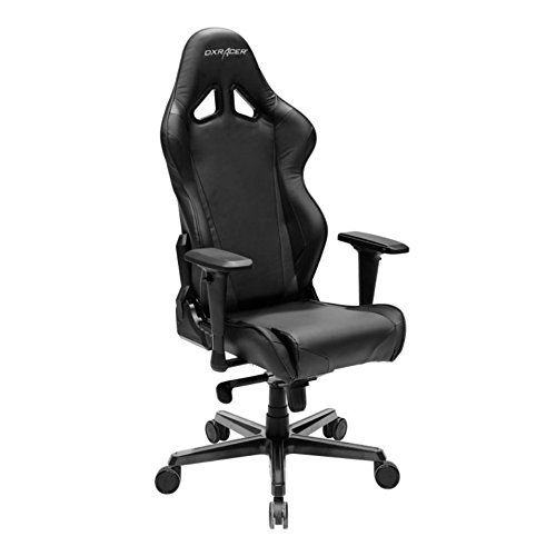  DXRacer Racing Series DOH/RV001/N Office Chair Gaming Chair Carbon Look Vinyle Ergonomic Computer Chair Esports Desk Chair Executive Chair Furniture with Free Cushions (Black)