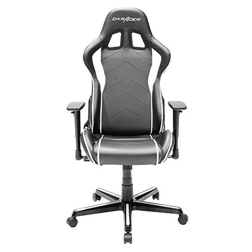  DXRacer USA LLC DXRacer OHFH08NW Formula Series Black and White Gaming Chair - Includes 2 free cushions and Lifetime warranty on frame