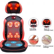 DXXCV Neck and Back Massager Heated seat Massage Cushion and hot Rolled deep Tissue kneading for Home or Office